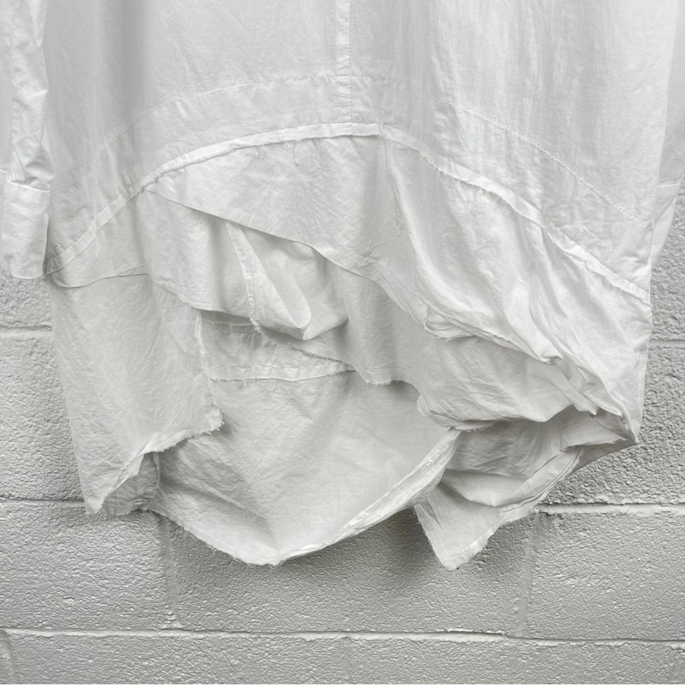 Studio B3 White Button Down Cotton Tunic Blouse Size 40/42 - Picture 2 of 14